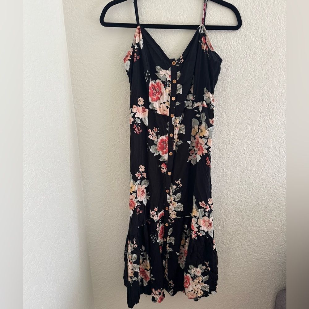 Mimi Chica Pink and Orange Ruffled Tiered Maxi Dress